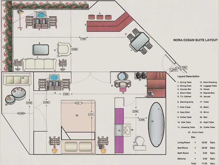 Nora Tropical Suite plan